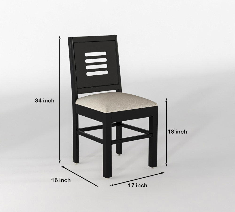 Solid Wood 4 Seater Dining Table Set with Cushioned Chairs
