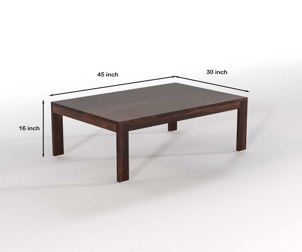 Solid Wood Coffee Table with 4 Stools