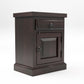 Solid Sheesham Wood Bedside Table with Drawer & Storage Cabinet (Compact Design)