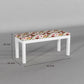 Handcrafted Solid Wood 6 Seater Dining Table Set in White Finish