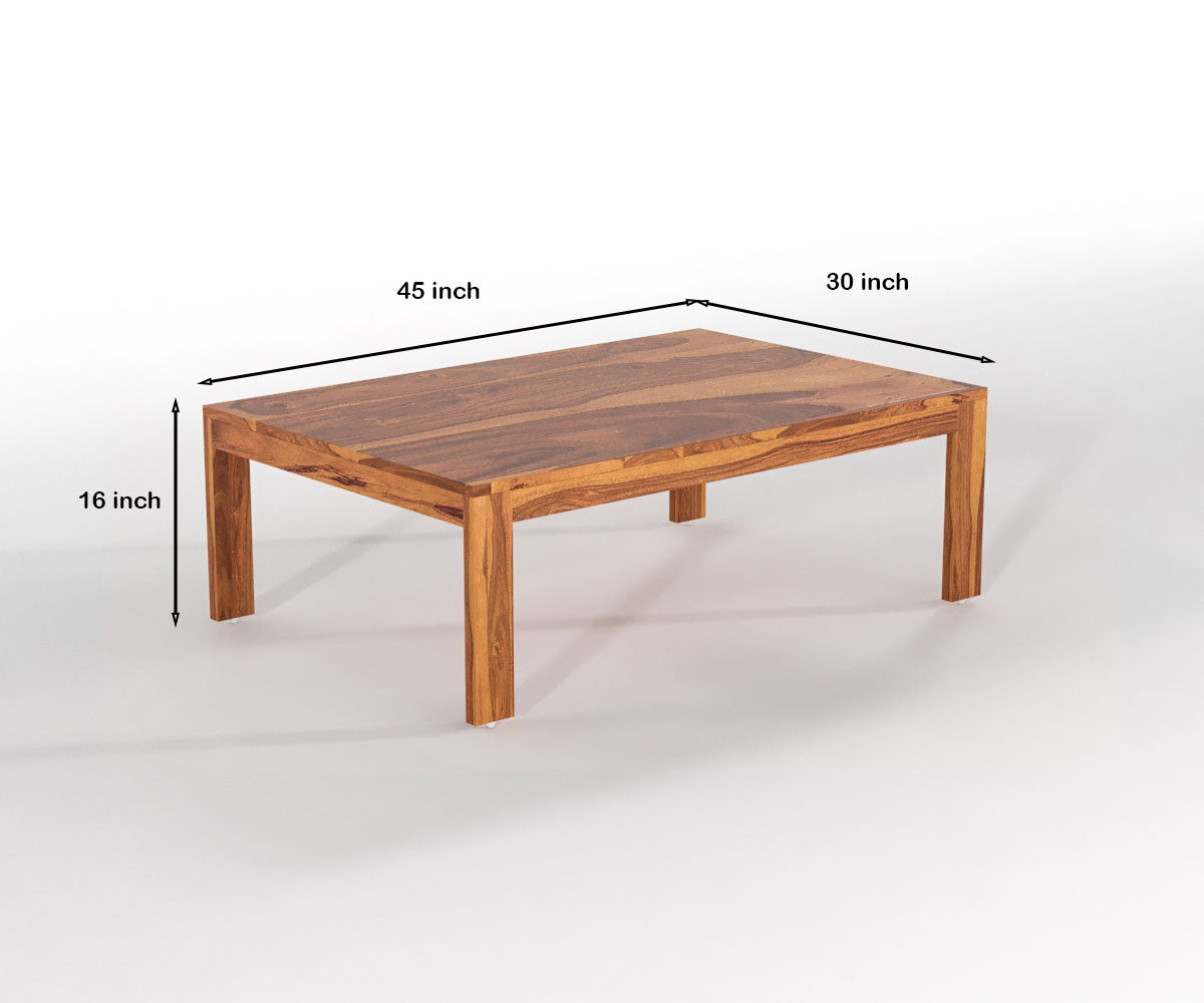 Solid Wood Coffee Table with 4 Stools