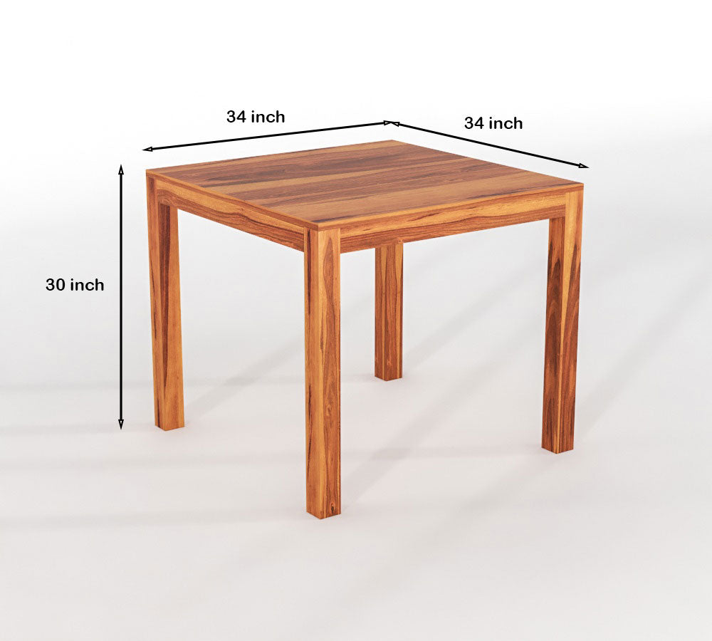 Solid Wood 4 Seater Dining Table Set with Cushioned Chairs