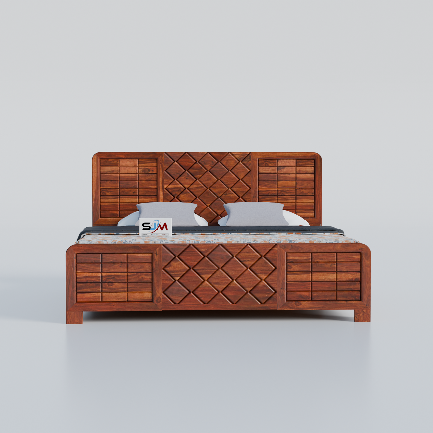 Premium Solid Wood King Size Storage Bed for Bedroom