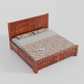 Solid Sheesham Wood Storage Bed with 3D Designer Headboard