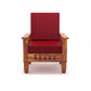 Solid Wood Single Seater Sofa with Natural & Walnut Finish and Cushioned Comfort