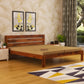 Solid Wood Queen Size Bed with Slat Headboard