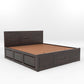 Solid Wood Storage Bed with Designer Panel Headboard – King Size Wooden Bed