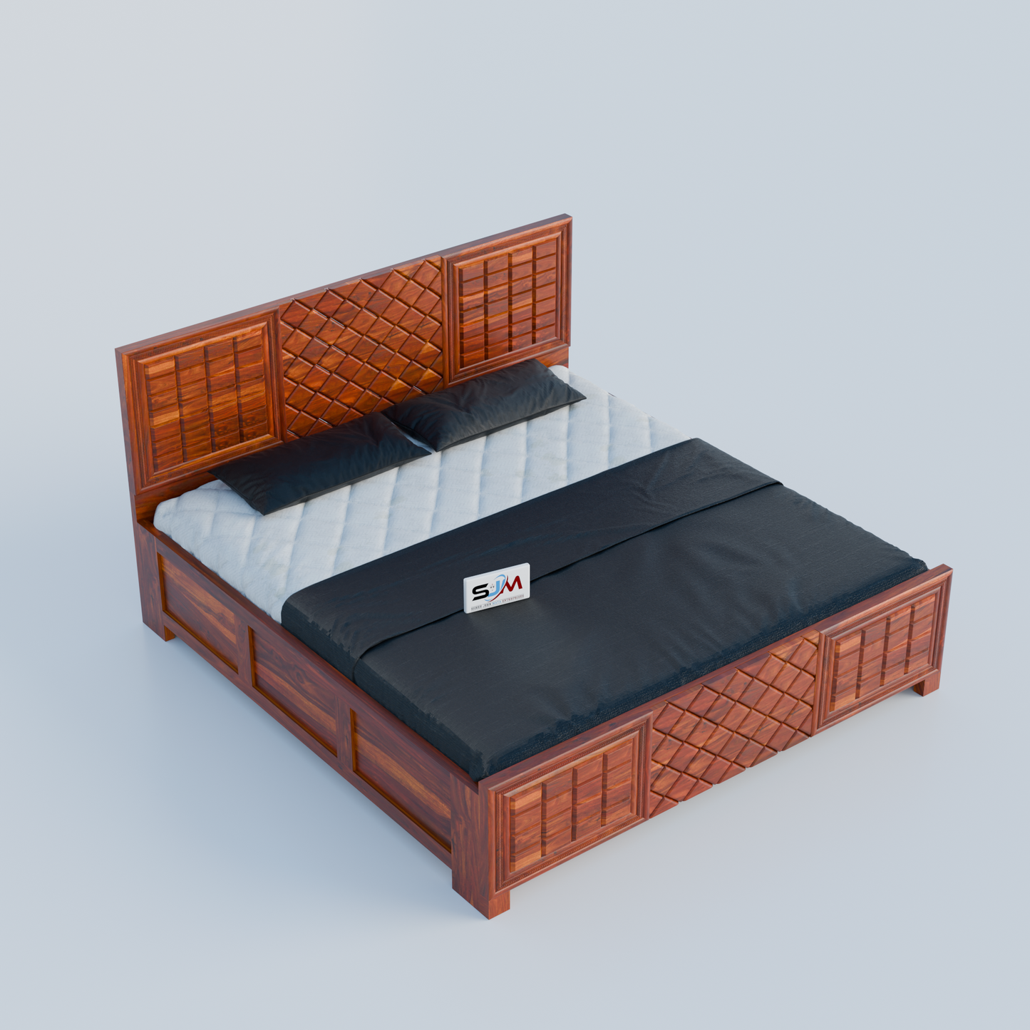 Luxury Sheesham Wood King Size Bed with storage for Home