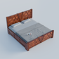 Premium Wooden Storage Bed with Designer Headboard