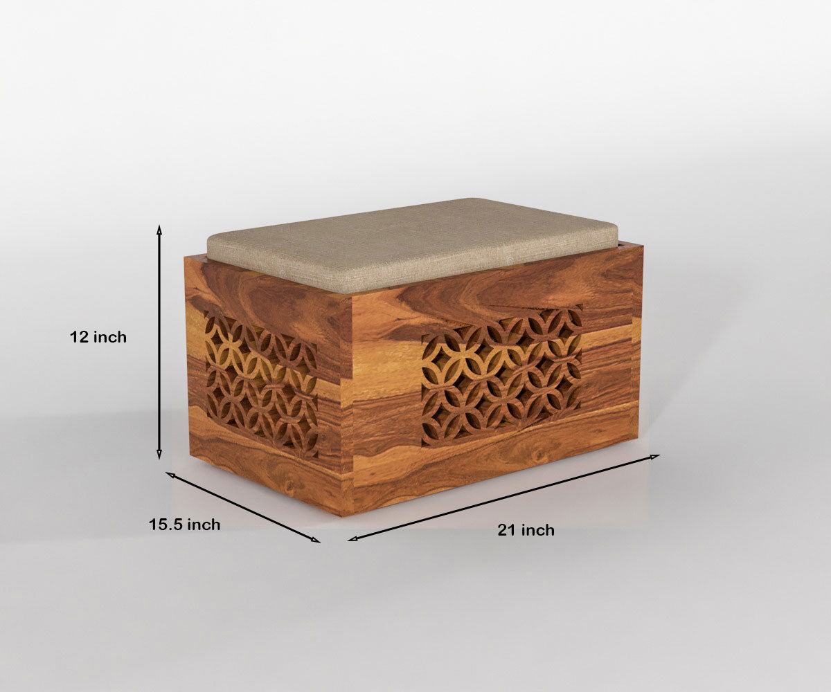 Solid Wood Coffee Table with 4 Stools