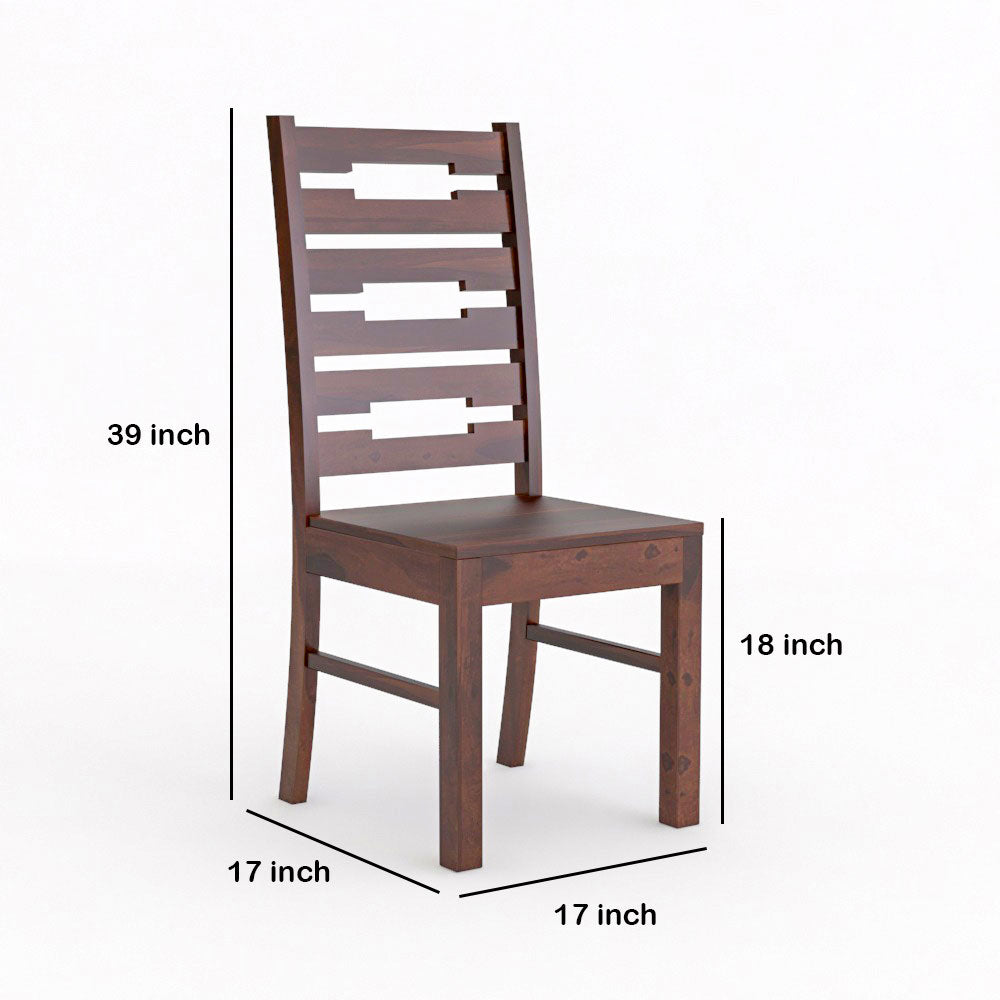 Solid Wood 4 Seater Dining Table Set with Wooden Chairs