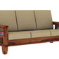 Jeenwood Wooden 3 Seater Sofa Set for Living Room | Three Seater Sofa with Side Magzine & Newspaper Holder for Office & Lounge | Wood Sheesham, Walnut Brown Finish - Natural Brown