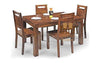 Jeenwood Solid Sheesham Wood Standard Dining Table Set with 4 Chairs for Living Room, Solid Wood Dining Table, Wooden Four Seater Dining Table - Mahogany Finish - Mahogany Finish