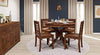 Jeenwood Solid Sheesham Teak Wood Round Dining Table 4 Seater with 4 Chairs Set, Round Dining Table 4 Seater Wooden, Dining Room Furniture - Walnut - Natural Finish