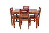Jeenwood Sheesham Wood 4 Seater dinnig Table for Home Hall dinnig Room Guest Room livingroom Wooden Furniture, One Table with 4 Chair, Rectangle - Brown Finish - Brown Finish