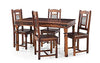 Jeenwood Solid Sheesham Wood Dining Table 4 Seater Set with 4 Chair, Four Seater Wooden Dining Table Set, Solid Wood Dining Table Set, Dining Room Sets - Brown Finish - Brown Finish