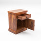 Solid Sheesham Wood Bedside Table with Drawer & Storage Cabinet (Compact Design)