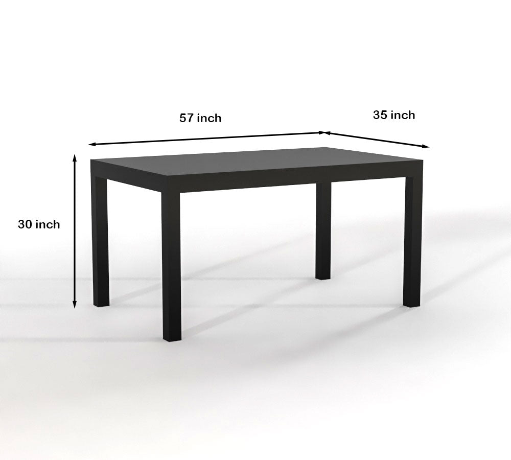 Solid Wood 6 Seater Dining Table Set with Cushioned Chairs