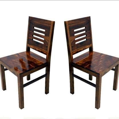 Jeenwood Solid Sheesham Wood Dining Chairs Set of 2 for Living Room, Study Chair for Computer Desk, Office, Work Tables, Multipurpose Dining Chairs - Honey Finish - Honey Finish