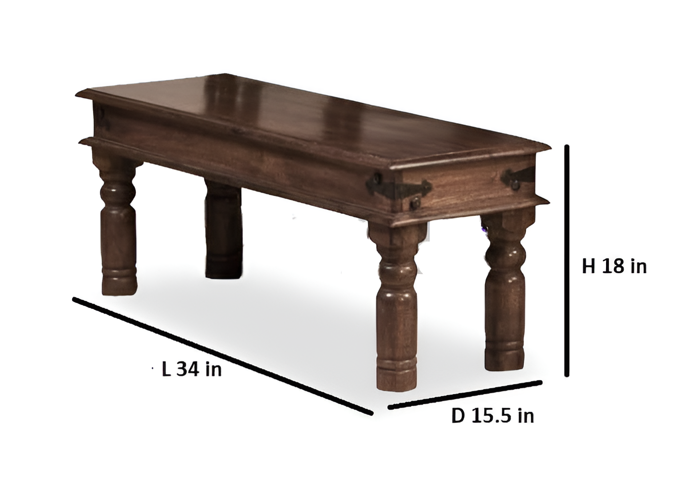 Solid Wood 4 Seater Dining Table Set with 2 Chairs and 1 Bench