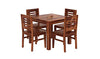 Jeenwood Sheesham Teak Wood Dining Table 4 Seater Set, 4 Seater Dining Table Wooden, Wooden Dining Table with 4 Chair, Teak Wood Dining Table Set - Teak - Natural