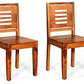 Jeenwood Solid Sheesham Wood Wooden Dining Chair Set of 2, Study Chair for Wooden Dining Chair Set of 2 Office Chair, Dining Room Set Living Room, Teak Finish - Teak Finish 1