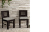 Jeenwood Solid Sheesham Teak Wood Wooden Dining Chair Set of 2 | Study Chair with Cushion for Wooden Dining Chair Set of 2 Office Chair | Dinin Room Set Living Room - Walnut Finish