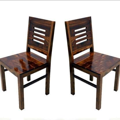 Jeenwood Solid Sheesham Wood Wooden Dining Chair Set of 2, Study Chair for Wooden Dining Chair Set of 2 Office Chair, Dining Room Set Living Room, Teak Finish - Walnut Finish