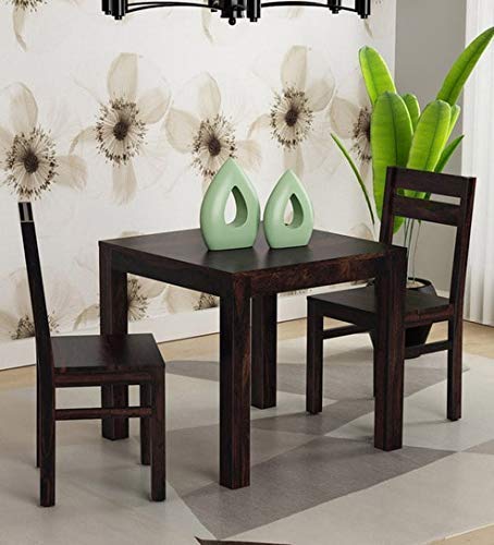 Jeenwood Solid Wood Dining Table 2 Seater | Dining Table with 2 Chairs | Dining Room Furniture | Sheesham Wood, Warm Chestnut Finish - Brown - Brown