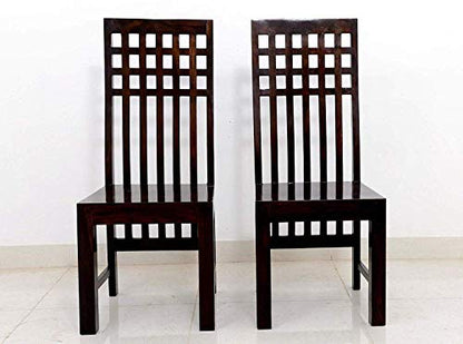 Jeenwood Solid Sheesham Teak Wood Wooden Dining Chair Set of 2, Study Chair for Wooden Dining Chair Set of 2 Office Chair, Dining Room Set Living Room, Teak Finish - Walnut Finish