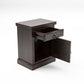Solid Sheesham Wood Bedside Table with Drawer & Storage Cabinet (Compact Design)