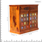 Handcrafted Solid Wood Cabinet with Artistic Hand-Painted Tile Doors