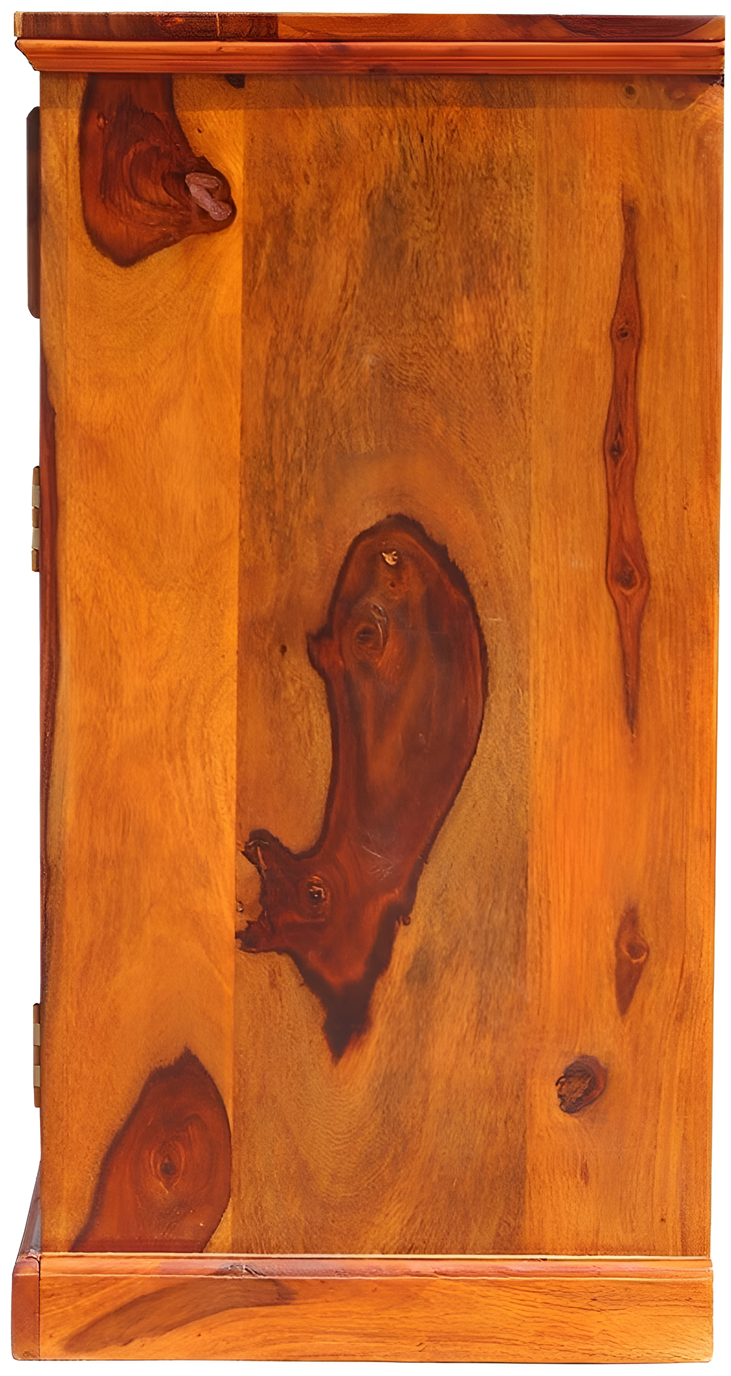 Handcrafted Solid Wood Cabinet with Artistic Hand-Painted Tile Doors
