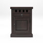 Solid Sheesham Wood Bedside Table with Drawer & Storage Cabinet