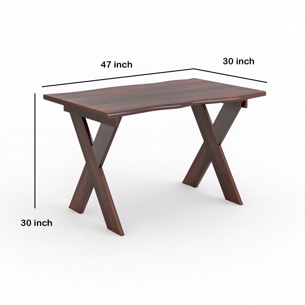 Solid Wood 4 Seater Dining Table Set with Wooden Chairs