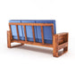 Solid Wood 7 Seater Sofa Set (3+2+2) | Natural & Walnut Finish Wooden Sofa with Cushions
