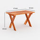 Solid Wood 4 Seater Dining Table Set with 4 Chairs – X-Leg Design