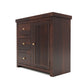Solid Teak Wood Storage Cabinet with Drawers & Door