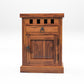 Solid Sheesham Wood Bedside Table with Drawer & Storage Cabinet