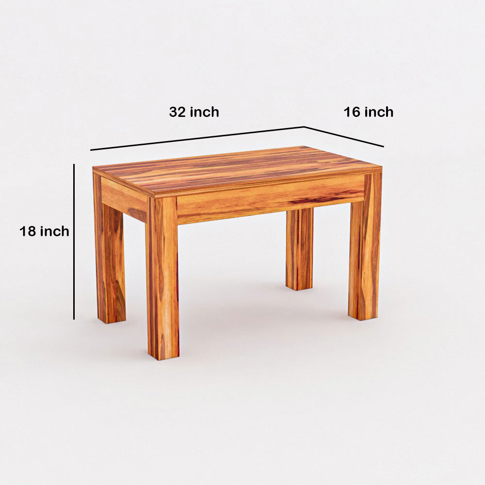 Solid Wood 4 Seater Dining Table Set with 3 Chairs & 1 Bench