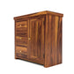 Solid Teak Wood Storage Cabinet with Drawers & Door