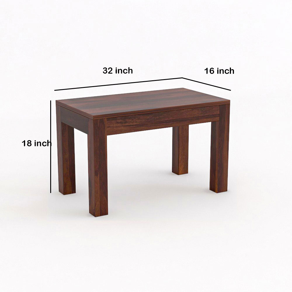 Solid Wood 4 Seater Dining Table Set with 3 Chairs & 1 Bench