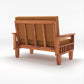 Premium Solid Wood 2 Seater Sofa with Cushions | Natural & Walnut Finish