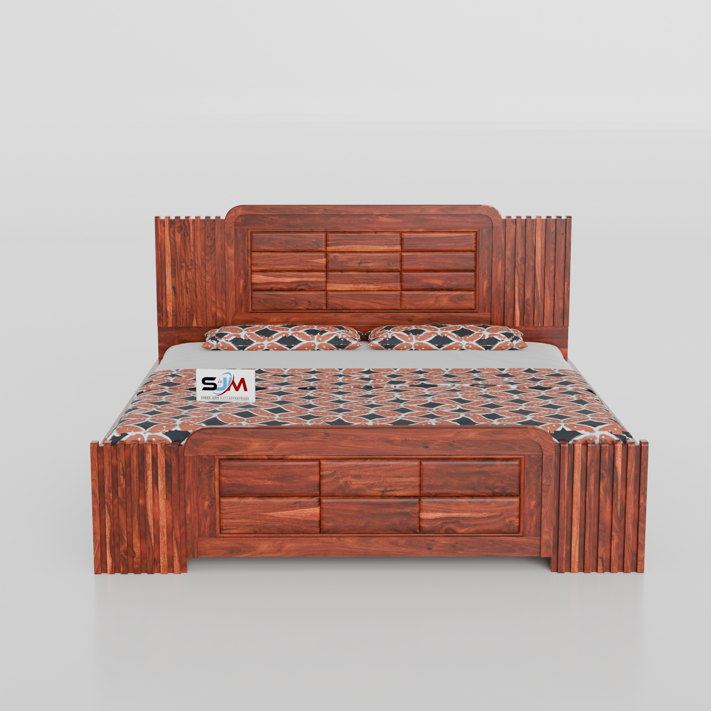 Sheesham Wood King Size Bed with Box Storage