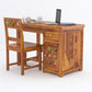 Solid Sheesham Wood Study Table with Storage & Matching Chair