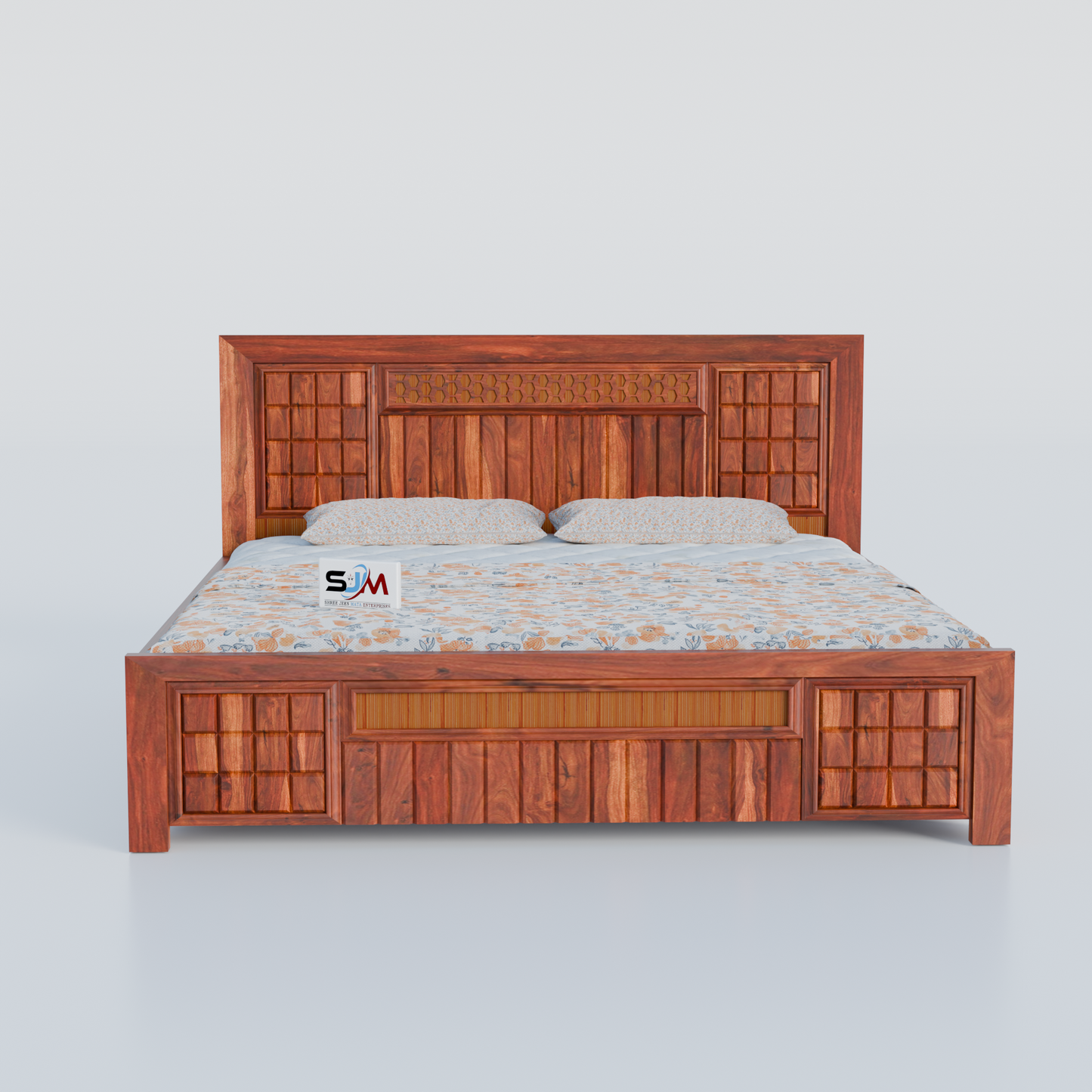 Solid Sheesham Wood King Size Bed with Storage for bedroom
