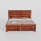 Solid Sheesham Wood Storage Bed with 3D Designer Headboard