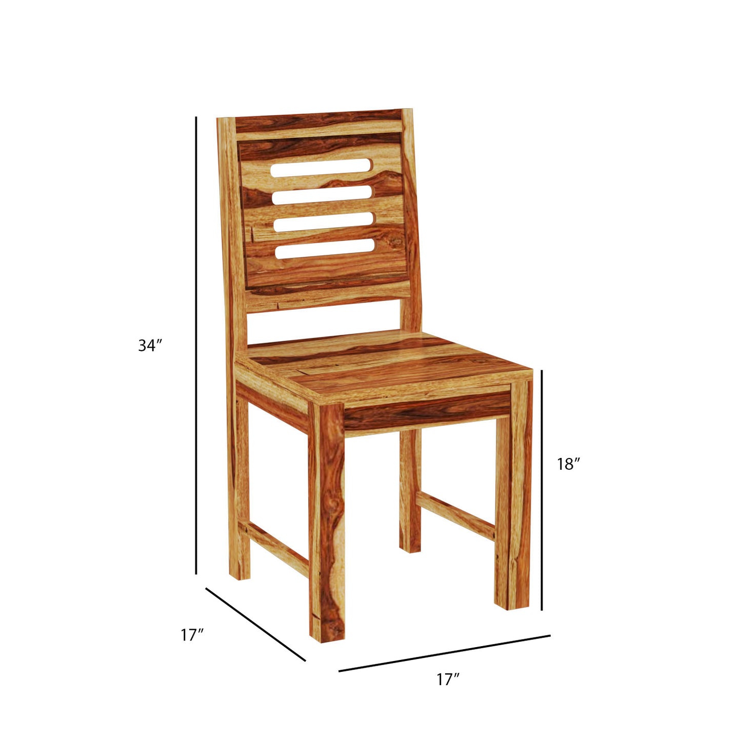 Solid Wood 4 Seater Dining Table Set with 4 Chairs