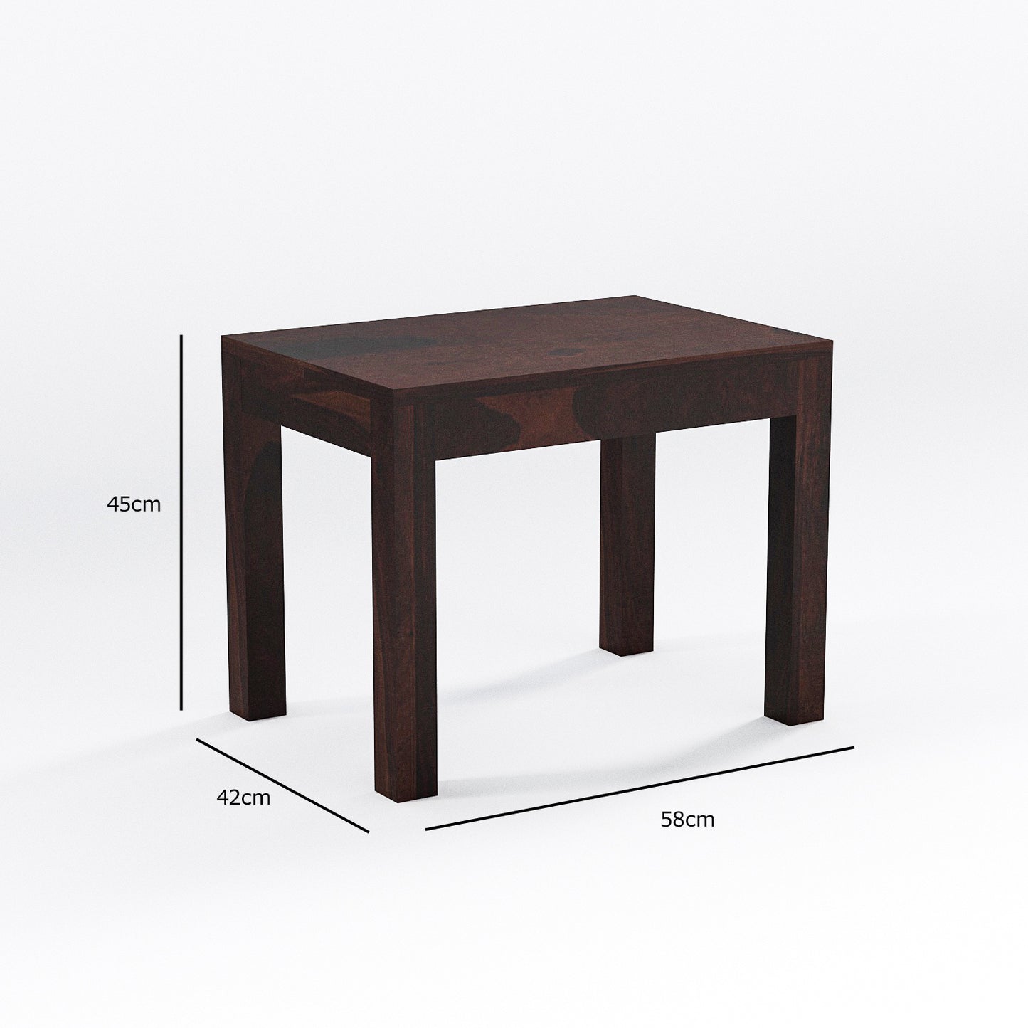 Solid Wood Multipurpose Side Table with Natural & Walnut Finish