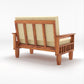 Solid Wood 7 Seater Sofa Set (3+2+2) with Cushioned Seating | Natural & Walnut Finish Wooden Sofa